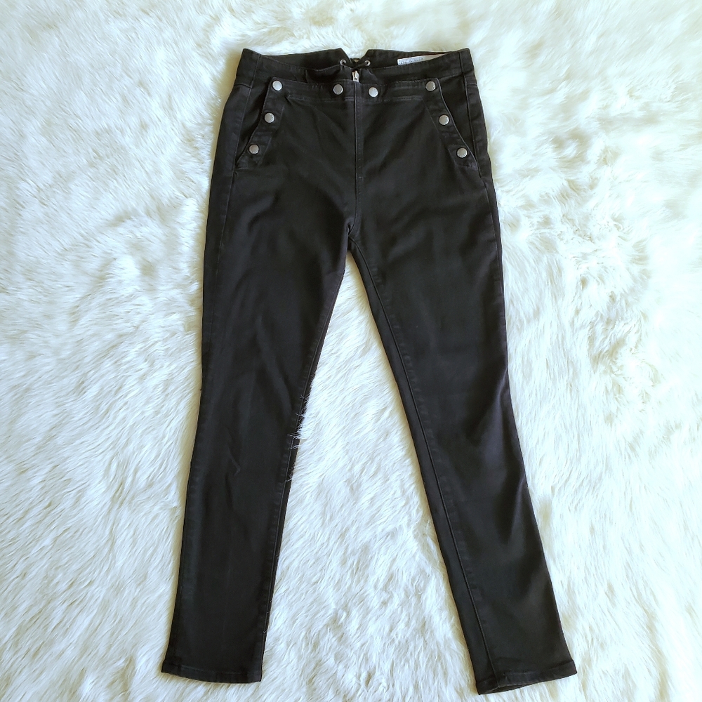 Rag & Bone Penton Skinny High Waist Snap Front Black Jeans Size 29 - Picture 7 of 15